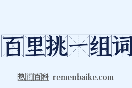 百里挑一组词是什么意思的图片